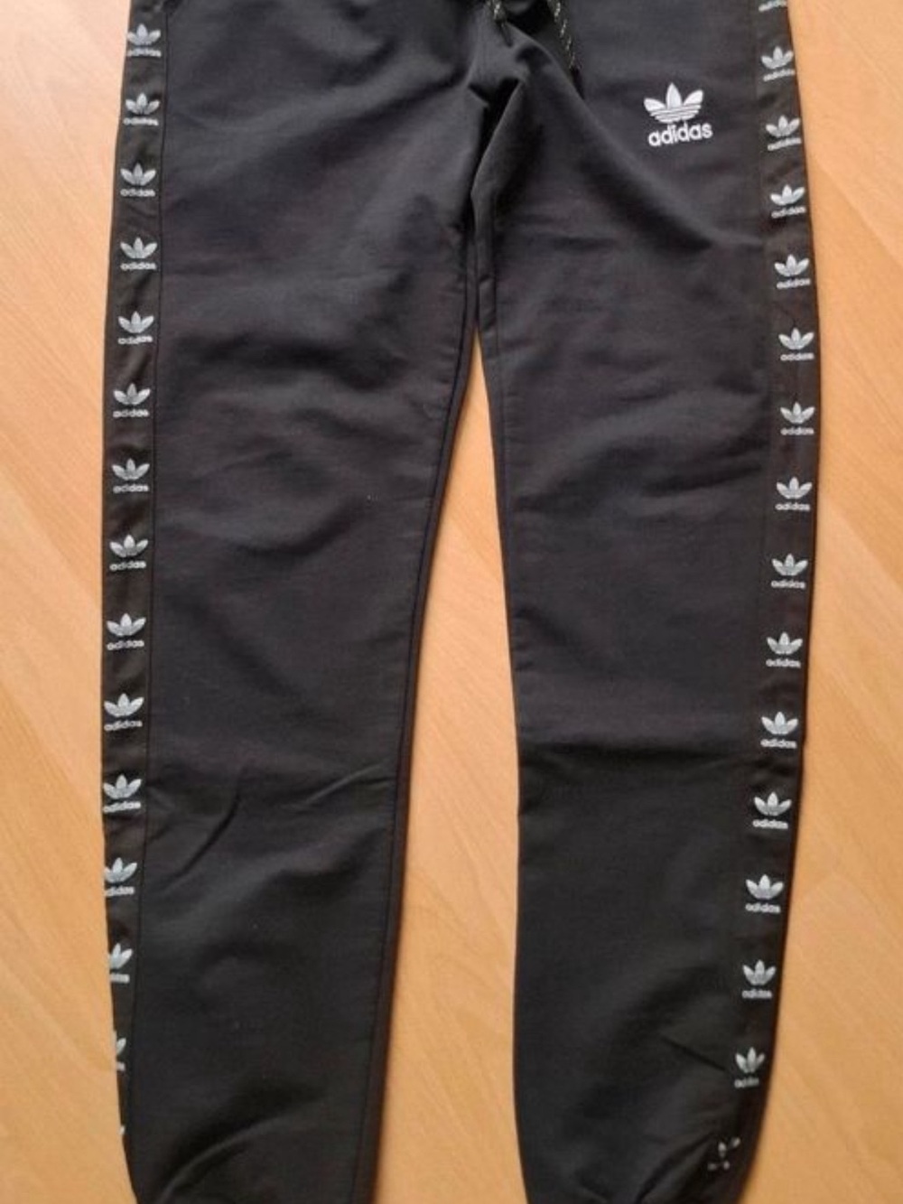 adidas Black Joggers with White Trefoil Side Tape - Kids
